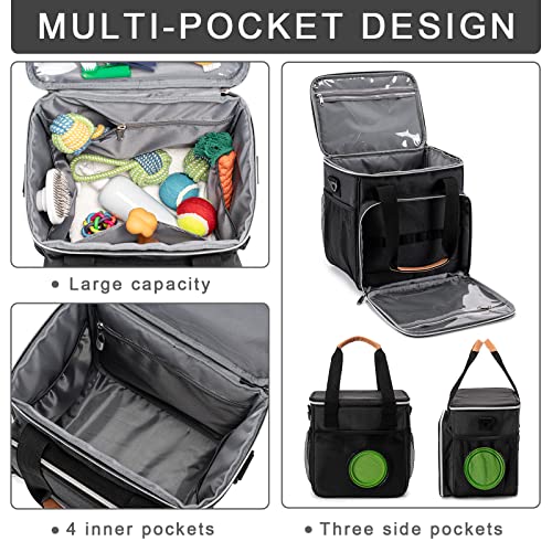 BABEYER Pet Grooming Bag, Dog Grooming Supplies Organizer Tote Bag, Perfect for Pet Grooming Tool Kit Accessories-Black - Image 3
