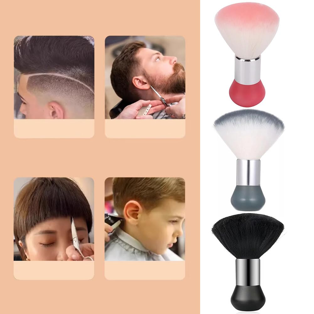 Spazzola per spolverare il collo per pulire i capelli ideale per pulire pennelli di parrucchieri e barbieri spazzola professionale per acconciature con manico per barbiere e salone