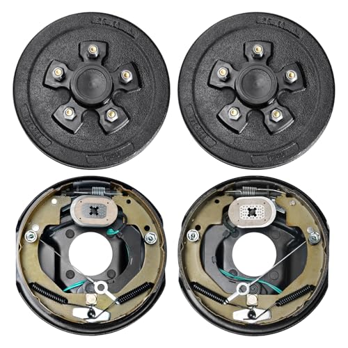 VEVOR Trailer Hub Drum Kits 5 on 4.5' B.C. with 10' x 2-1/4' Electric Brakes, Self-Adjusting Trailer...