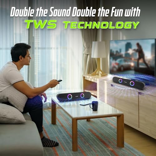 Image of ACwO CARNIwAL 313 | 16W RMS Output | Dual Powerful Speakers | 10Hrs Music Playtime | TWS Function for Multi-Unit Pairing | Dynamic RGB Lights (Black)