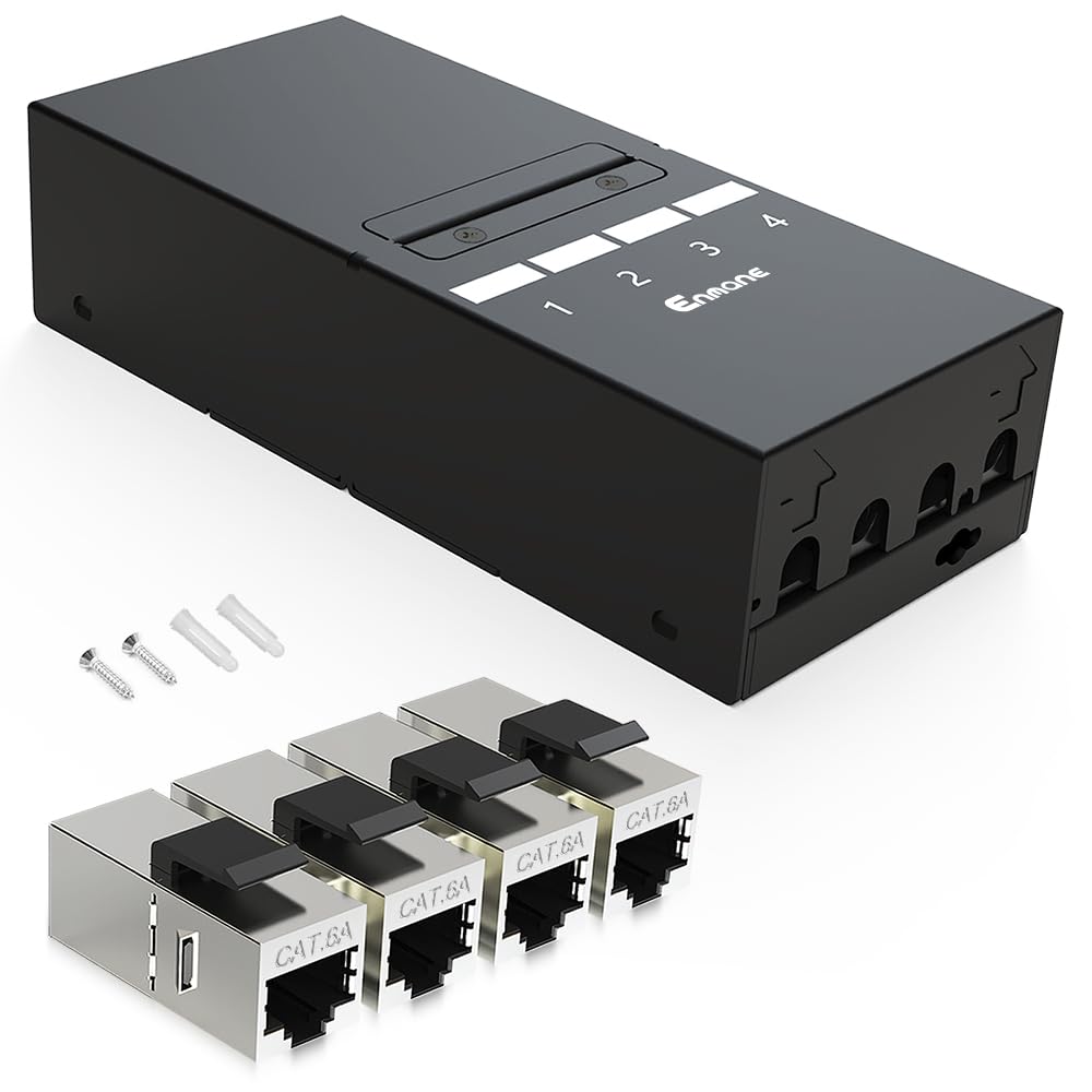 Panneau de brassage Cat6a à structure Keystone robuste de 4 ports - 8