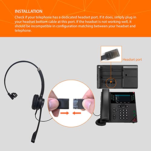 Image of IPD IPH-250 Phone Headset with Noise Cancelling Microphone for Office and Call Center-Compatible with Avaya 1608 1616 9601 9608 9611 9611G 9620 9621 9630 9631 9640 9641 9650 9670 J139 J159 J169 J179