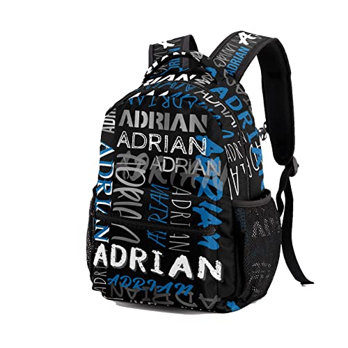 Personalized School Backpack with Name Text Polyester Elementary Customize Book Bag for Kids Boys Girls Custom Bookbag, Waterproof, Fashion, Adjustable Shoulder Straps, 1 Pack2