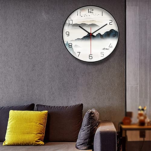 Image of Wall Clock 12 inch Silent Quartz Decorative Wall Clock Non-Ticking Classic Digital Clock Battery Operated Round Easy to Read Handheld Complete Home /Kitchen /Bedroom (402)