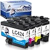 DOUBLE D LC424 Patronen für Brother LC424 LC424XL Ertsatz für Brother DCP-J1200W Druckerpatronen kompatibel mit Brother DCP-J1200W DCP-J1200WE