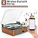 Bluetooth-Vinyl-Plattenspieler mit eingebauten Lautsprechern, unterstützt USB-Cinch-Ausgang...