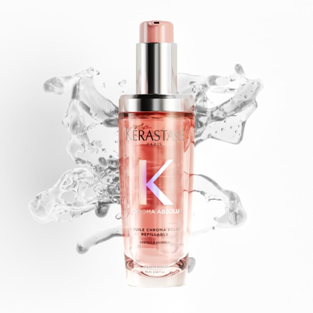 KÉRASTASE Chroma Absolu - L'Huile Chroma Éclat Rechargeable - Huile Capillaire Brillance Multi-Usage - Soin Thermo-Protecteur Sans Rinçage - Extrait de Centella Asiatica - Cheveux Colorés