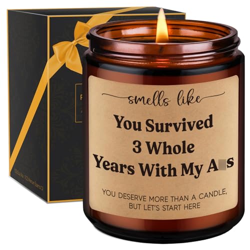 GSPY Candle, 3 Year Anniversary Candle Gifts for Him, Her, Couple - 3rd Anniv. Funny Gifts...