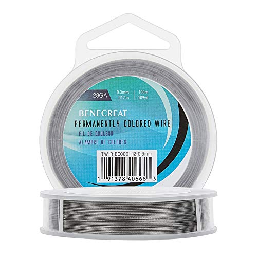 BENECREAT 100m 0.3mm Alambre de 201 Acero Inoxidable Cable Metálico Trenzado por 7 Hilos Accesorios de Manualidad para...