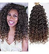GoGo Curl Crochet hair 14inch Beach Curl Crochet hair Bohemian Crochet Braids Ombre Brown Deep Wa...