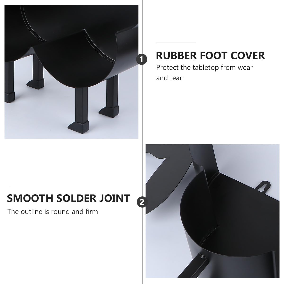 HOMSFOU Portarrollos Diseño de Perro de Hierro Negro de Papel Higiénico Soporte Vertical Base Estable, para Baño de Hotel