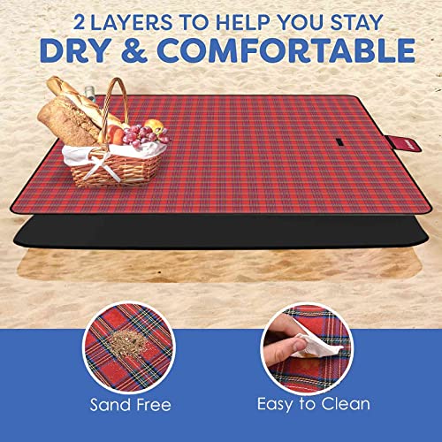Giverare Picnic Beach Blanket, Xl Sandfree Waterproof Outdoor Camping Blankets, Quick Drying Family Mat, Portable Extra Large Mats For Travel, Hiking, Music Festival, Lawn #TOP1