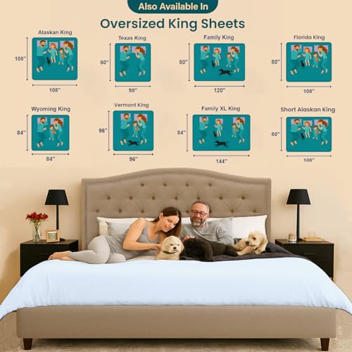 Image of SGI bedding 96 inch W x96 L 4Pc Vermont King Sheet Set 100% Egyptian Cotton - 600 Thread Count, Fits 15 inch Deep Pocket - Soft Breathable Oversized Sheets, for Extra Large Beds - Light Blue