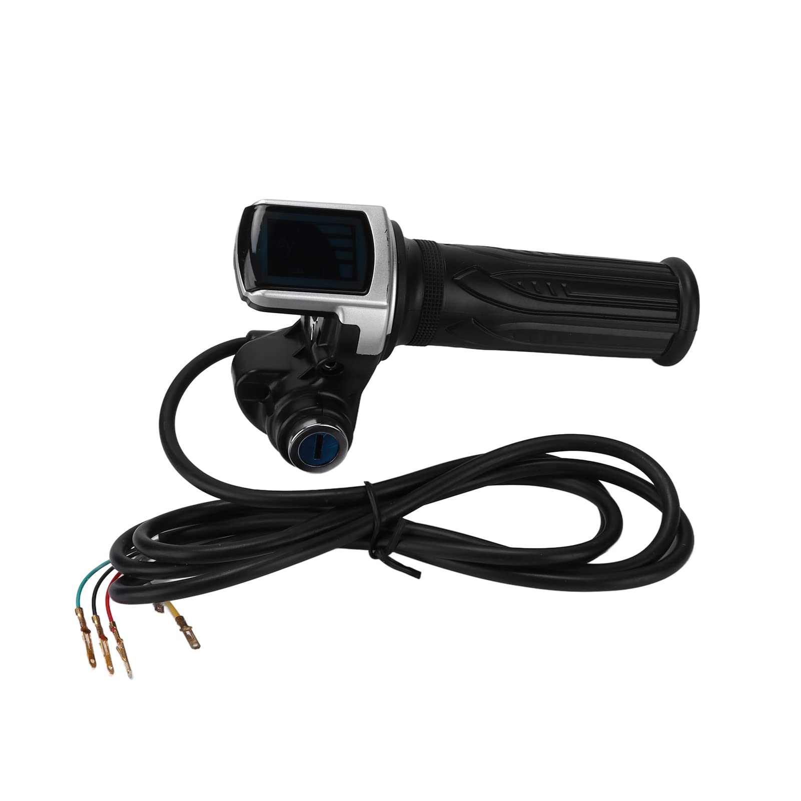 24 V Drosselgriff mit LED-Startanzeige und 2 Schlüsseln, elektrischer Gasgriff für E-Bikes und Roller, ergonomisches Design aus ABS