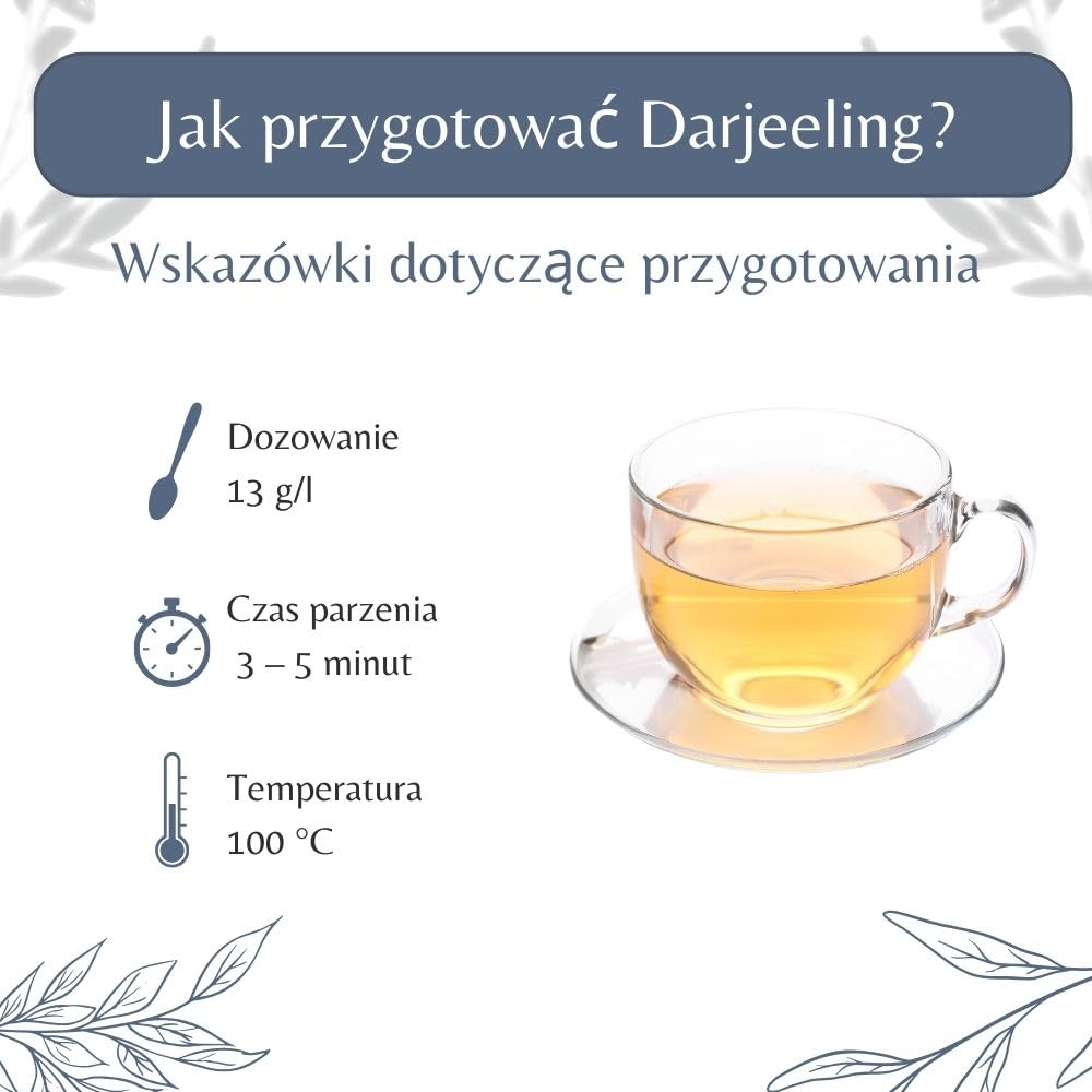 Organiczna czarna herbata Darjeeling SFTGFOP1 w liściach – herbata wegańska, w 100% naturalna, bez GMO – z upraw ekologicznych – pakowana we Francji – woreczek 100 g (50 filiżanek)