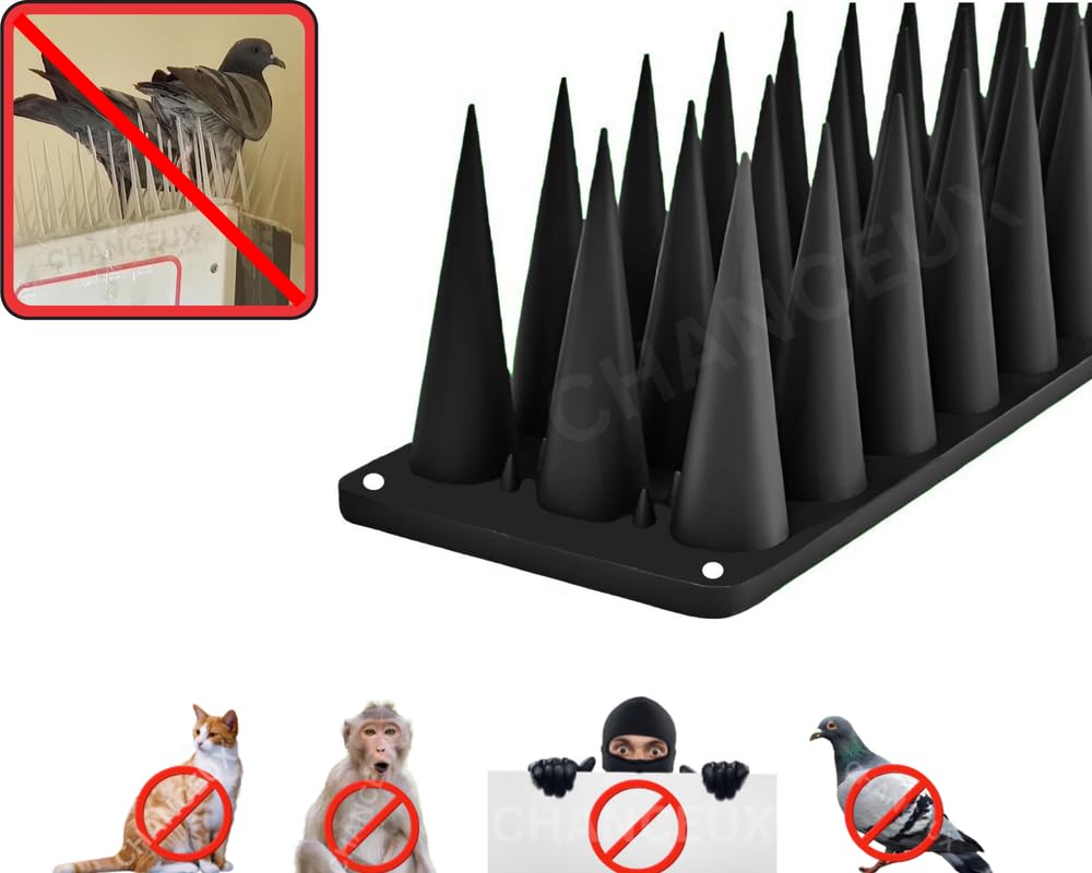 CHANCEUX Anti Bird Plastic Spikes Black (5 pcs Set) for AC Balconies Window Home Protection from Pigeon Dog Monkey Crow Kabootar -Area Covers 5 FT - kabutar Control Scare Repellent Balcony Railing (B0D4VCWB1D) Amazon Price History, Amazon Price Tracker