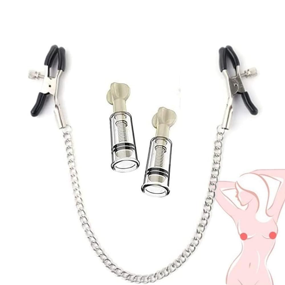 2Pcs Portable Vacuum Suction Bottle +Adjustable Metal Chain Clip，Regalo para mujeres