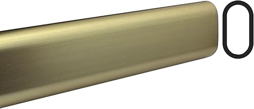 Barra ovalada para armario de 36 pulgadas de largo, poste de ropa resistente para armario, latón satinado, 1 paquete