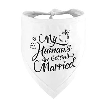 Dzmodz My Humans are Getting Married Dog Bandana, Wedding Dog Bandana, Pet Scarf, for Small, Medium, Large Dogs. 1 Pack