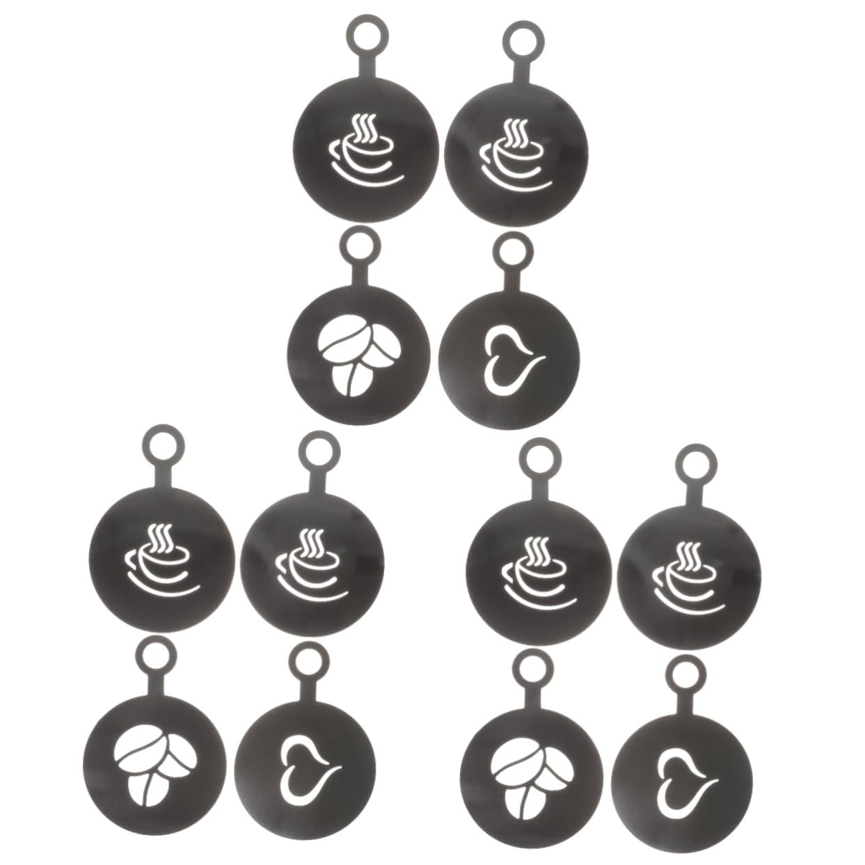 Pochoir Cappuccino ABOOFAN Moule à Café Lait Thé Acier Inoxydable Vaporisateur de Fleurs 12 Pcs