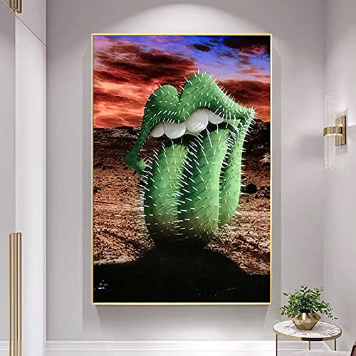 Gravures Peintures sur Toile Cactus Abstrait : Art Mural Salon Premium