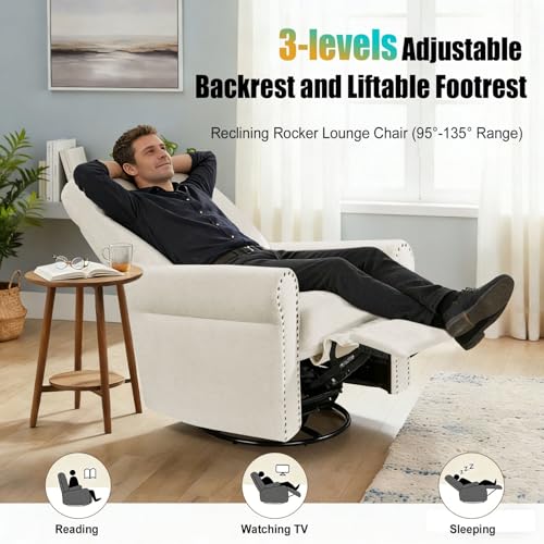 Sillón lounge plegable beige miniatura 6