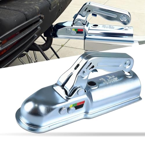 DrivGeny Universal Zugkugelkupplung 800kg 60mm Rund Zugmaul Anhängerkupplung mit Sicherheitsverriegelung Rostfest für PKW