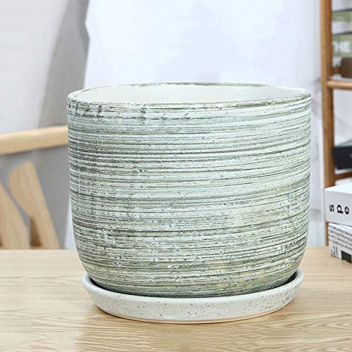 Planteur en céramique à fleurs YRYRYW vert pour décoration de maison