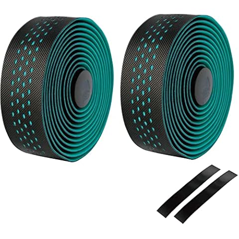 GORIX Bar Tape Handlebar Grip Wrap+2 Bar Plug 2 Color Road Mountain Bicycle Cycling(GX-063BD) (Black×Celeste) Cover