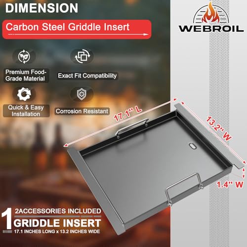 Image of Flat Top Griddle Insert for Royal Gourmet GA5401T, Heavy-Duty Carbon Steel Griddle Plate, Compatible with Royal Gourmet GA5401T 5-Burner Grill, Replacement BBQ Griddle for Outdoor Patio Cooking