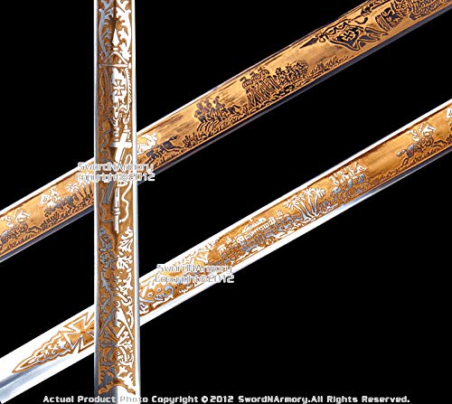 Etrading Knights Templar Freemason Masonic Ceremonial Sword Gold Regalia 31" Blade #TOP4