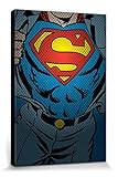 Producto de calidad 1art1 1art1 Superman Póster Impresión En Lienzo Superman Torso, DC Comics Cuadro En Bastidor De Camilla De Madera  Mural XXL  Imagen 120x80 cm