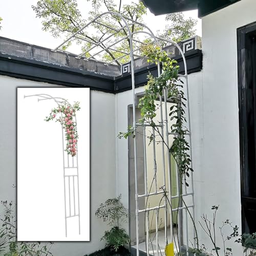 Arche de roses en métal pour plantes grimpantes - Résistant aux intempéries - Treillis de jardin - Design demi-arc - 220 300 cm - Support réglable pour roses et vignes - Décoration extérieure durable.