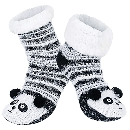 Image of Chassic Sherpa Lined Slipper Socks for Women, Non-Slip Cozy Winter House Socks, Soft Fuzzy Socks, Christmas Gifts for Women & Ladies Stocking Stuffers