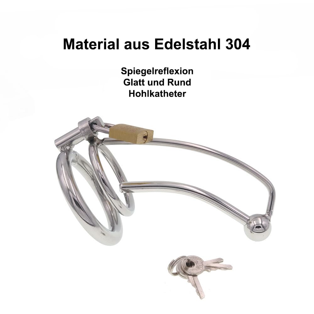 SM Elektro Shock Edelstahl Analplug Keuschheitskäfi Harnröhren Dilator Metall Elektrische Stimulation Buttplug Penisplug Sex Toys Mit Host Device E-Stim Set Sexspielzeug für Männer (Ring:40mm)