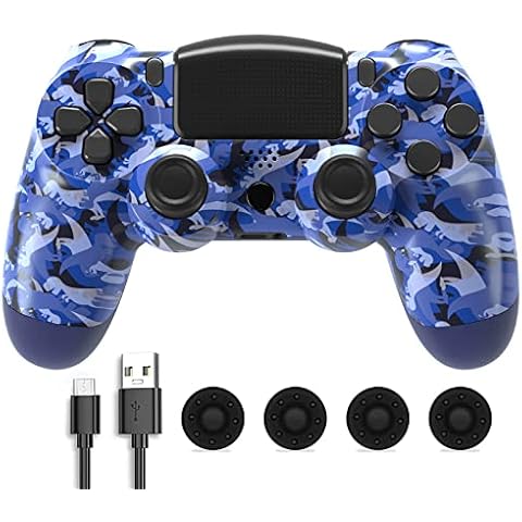 Controlador inalámbrico falafaso Compatible para Play4/Slim/Pro con cable con doble vibración y sensor giroscópico de 6 ejes Cover