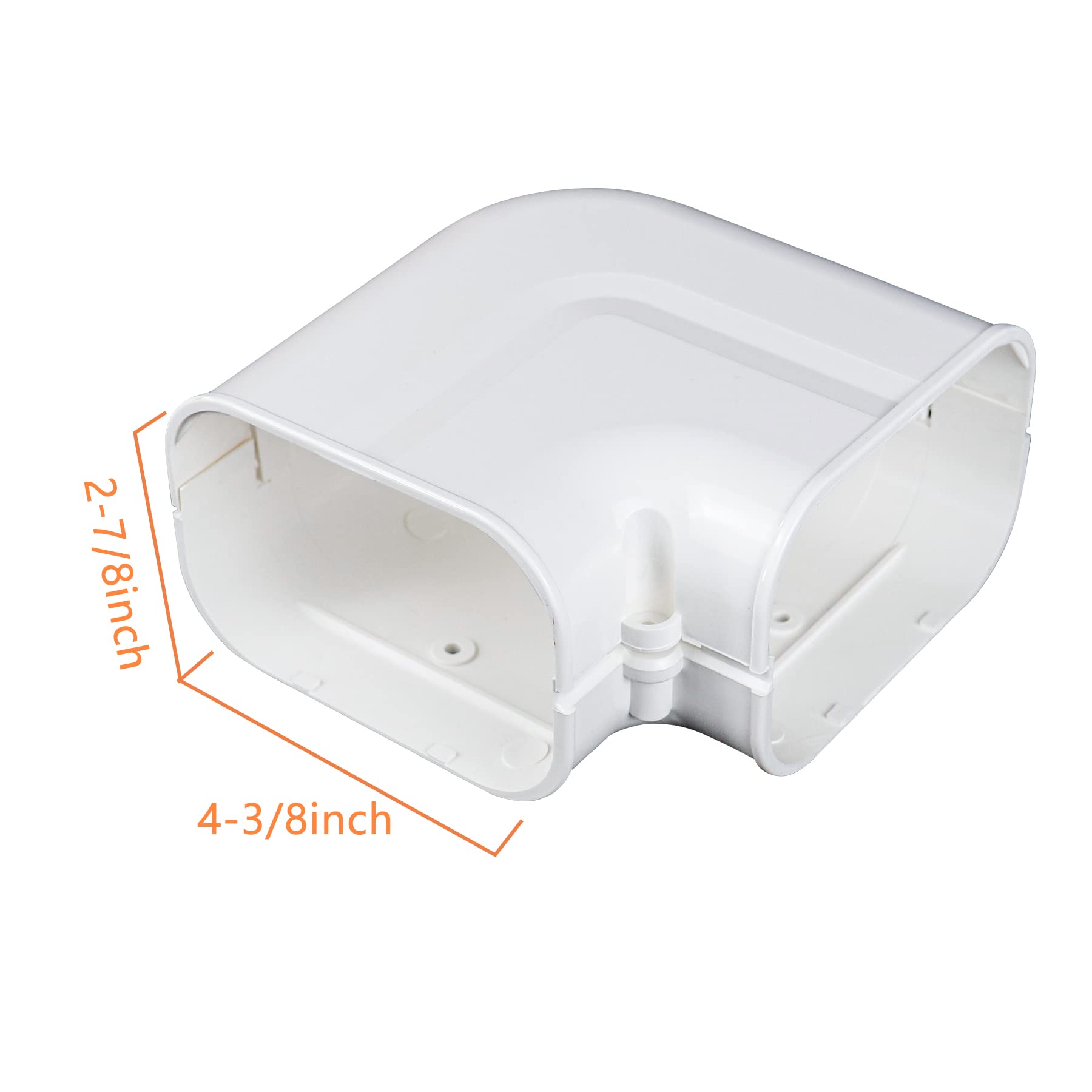 Accesorios decorativos de PVC Lineset Cover Kit Partes Accesorios, 4 W 90 ° Codo plano para mini aire acondicionado Split sin conductos, CA central y bombas de calor 2