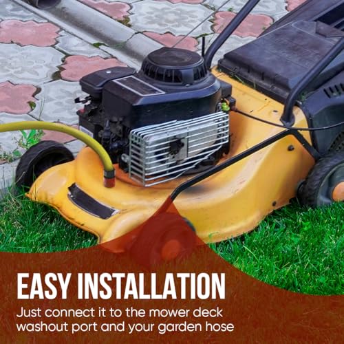 Quick Connect Lawn Mower Deck Wash Port Adapter - Riding Lawn Mower Water Hose Nozzle Attachment Compatible with Part Numbers: 532416405, 921 04041, 416405, GX22425 & More (Pack of 1, Red) - Thumbnail 5