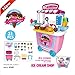 Produktbild K9CK Kinder Eiswagen, 31- teilig Eiscreme Sortiment Eisdiele Zubehör Rollenspiel Spielzeug Geschenk für Kinder ab 2 Jahren