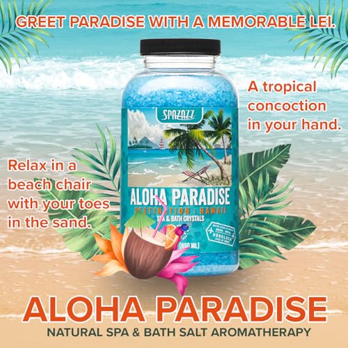 Spazazz SZCH SPZ-303 Hawaii Aloha Paradise Destination Crystals Container, 22 oz. Aromatherapy, 1.3 Pound (Pack of 1), Blue - Image 3