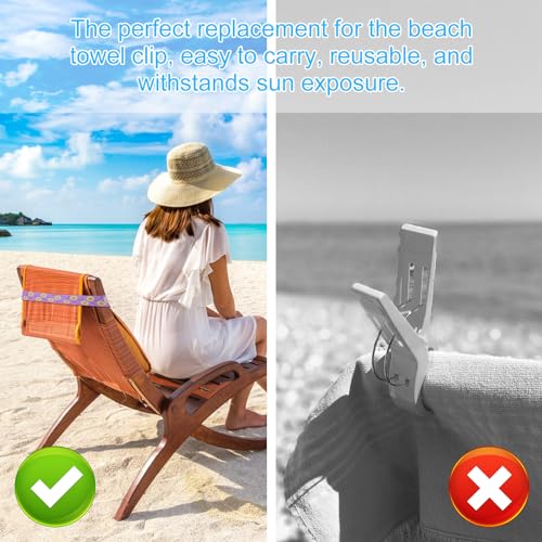 XIHIRCD 10 Stück Strandtuchhalter, Winddicht Handtuchbänder für Strandstühle Strandtuch Clips Strandstuhl-Handtuchgurte Elastisch Strandzubehör für Sommer Strand Pool Kreuzfahrtstühle (5 Stile)