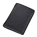 Wallet for Men With Coin Pocket RFID Leather Card Holder Big Trifold 3 ID Windows (Plain Black)