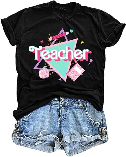 LHBNK Teacher Shirts Women ABCD Teacher Tshirt Teacher Life Shirt Tops Back to School Gifts Casual Summer Tops - Image 3