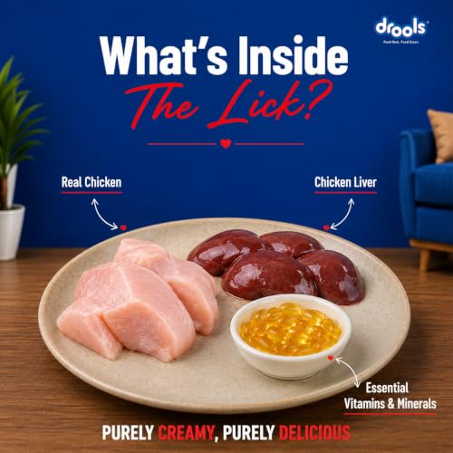 Image of Drools All Life Stages Creamy Lickable Cat Treat (30g x 15) Total 450g Pack of 15| Real Chicken Flavour | Easy to Hand Feed | High Moisture | Easier Acceptance Protein