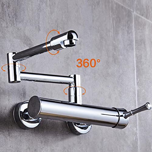 Robinet de cuisine pivotant eau chaude froide avec mitigeur mural laiton