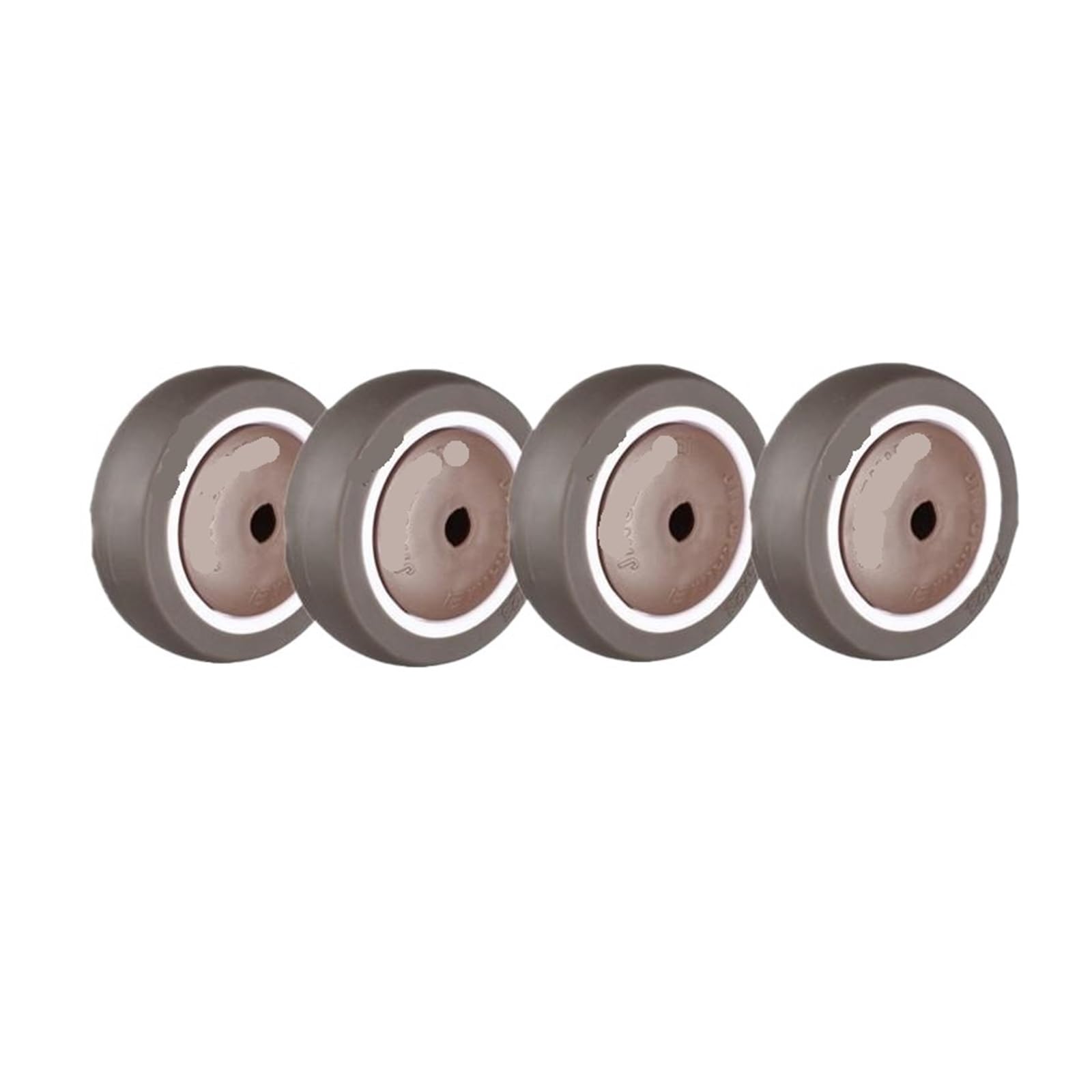 MXXDMOPD 4 Pieces/lot 2-inch Brown Reinforced Single Caster TPE Rubber Wheel wear-Resistant Silent Accessory Pulley