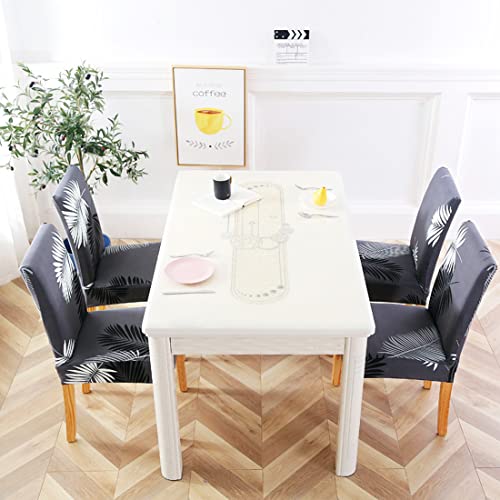 TOMMO Dining Room Chair Covers Set of 4, Stretch Removable Washable Spandex Dining Chair Slipcovers Protectors - Image 2