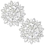 GORGECRAFT 2 Flor Grandes de Estrás Plana de 110mm con Forma de Flor Apliques de Estrás de Cristal Transparente Manualidades de Costura Ropa Vestidos Bolsos Sombreros Adornos Fabricación de Joyas