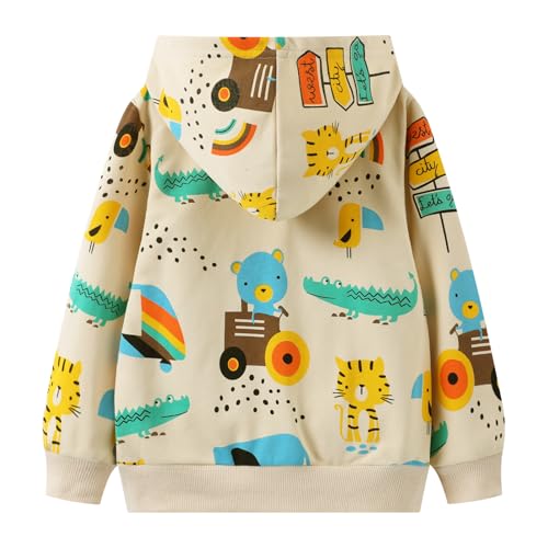 HILEELANG Toddler Boy Lightweight Excavator Hoodie