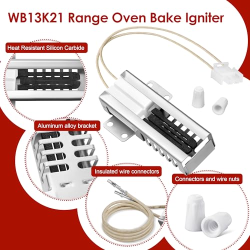 Image of Upgraded WB13K21 Oven Igniter Fit for GE Kenmore Hotpoint Samsung Gas Oven Igniter 5303935066 WB13K0012 WB13K0013 WB13K0021 DG94-00520A Norton 501a Replace AP2020569 PS231280 EAP231280, by PANDEELS